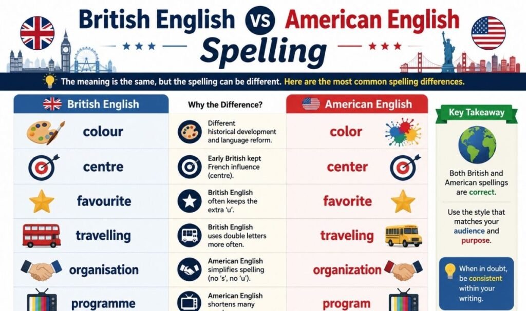 British English vs American English Spelling (2)