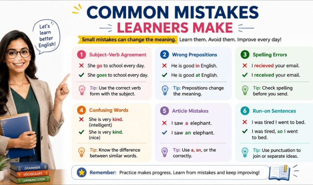 Common mistakes learners make