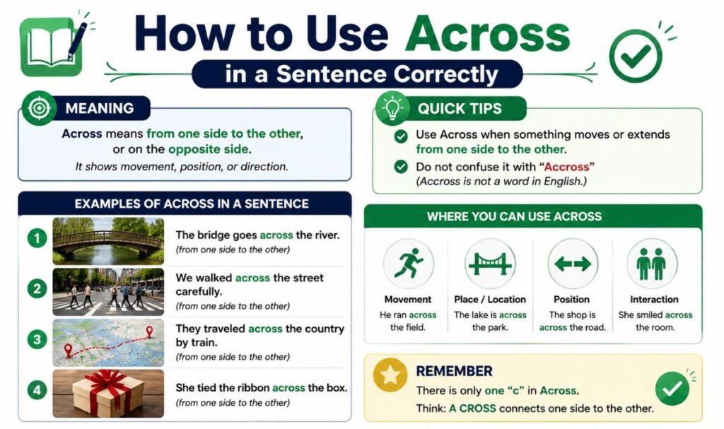 How to Use Across in a Sentence Correctly