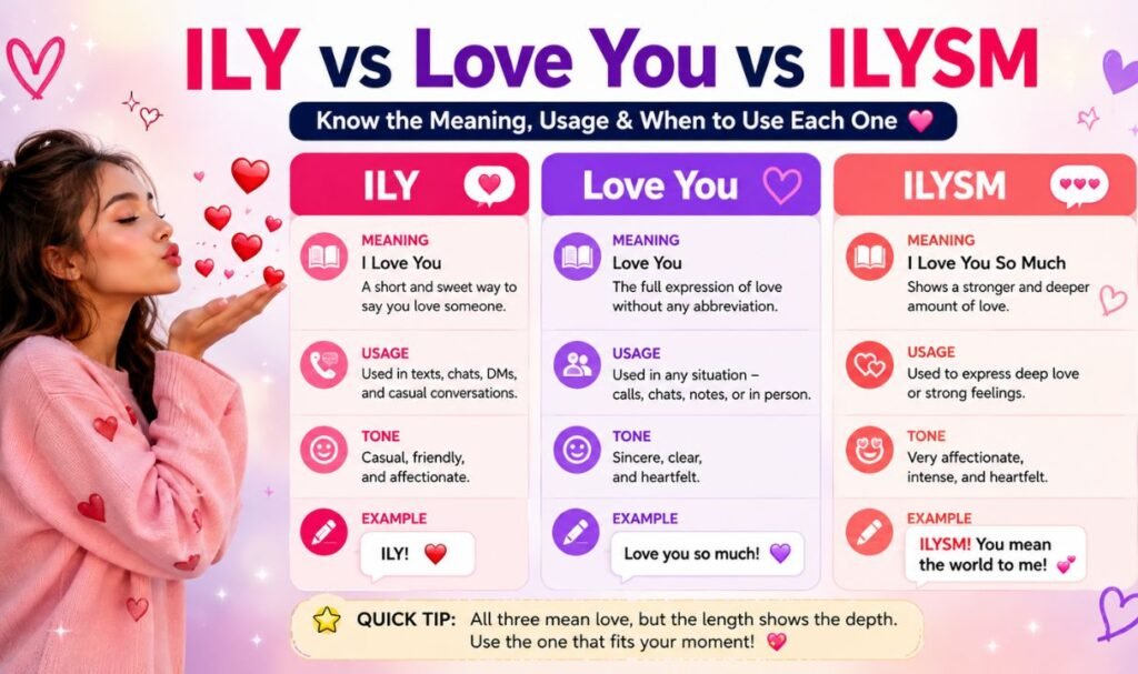ILY vs Love You vs ILYSM