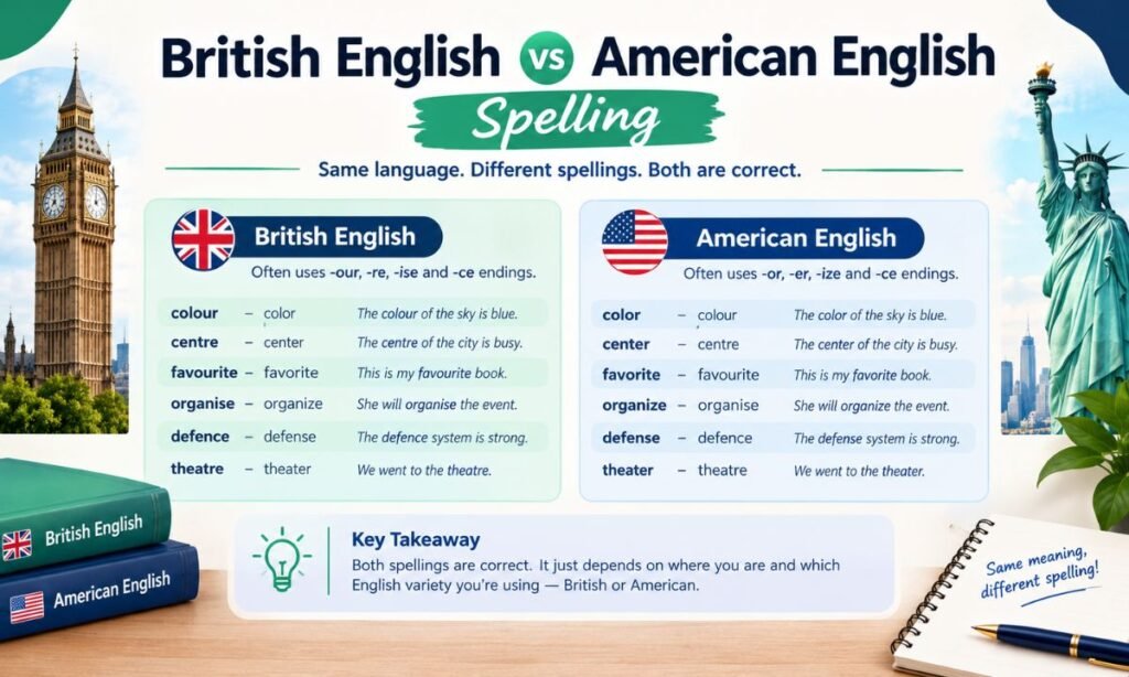 British English vs American English Spelling (5)
