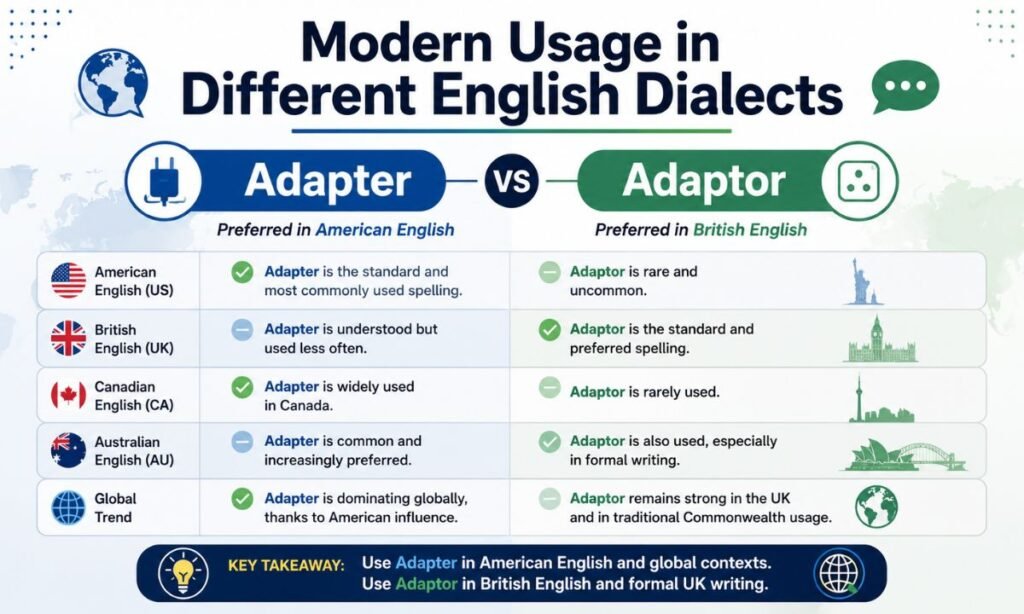 Modern Usage in Different English Dialects