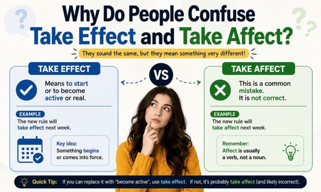 Why Do People Confuse Take Effect and Take Affect