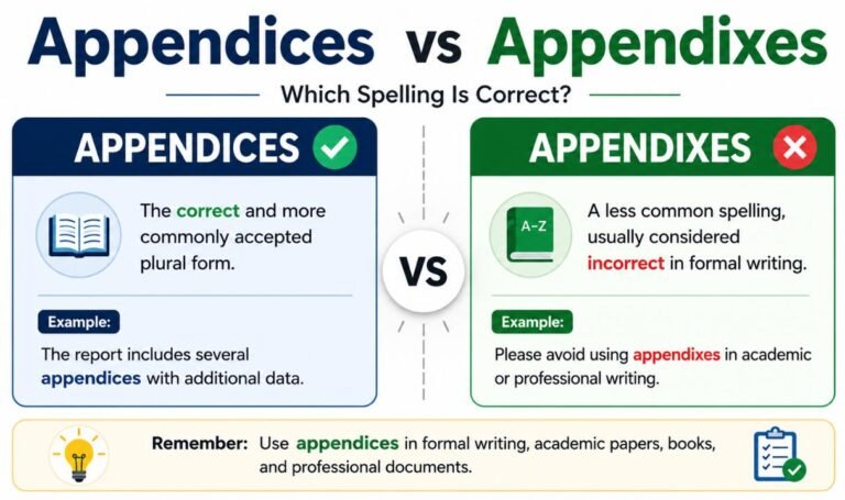 Appendices vs Appendixes
