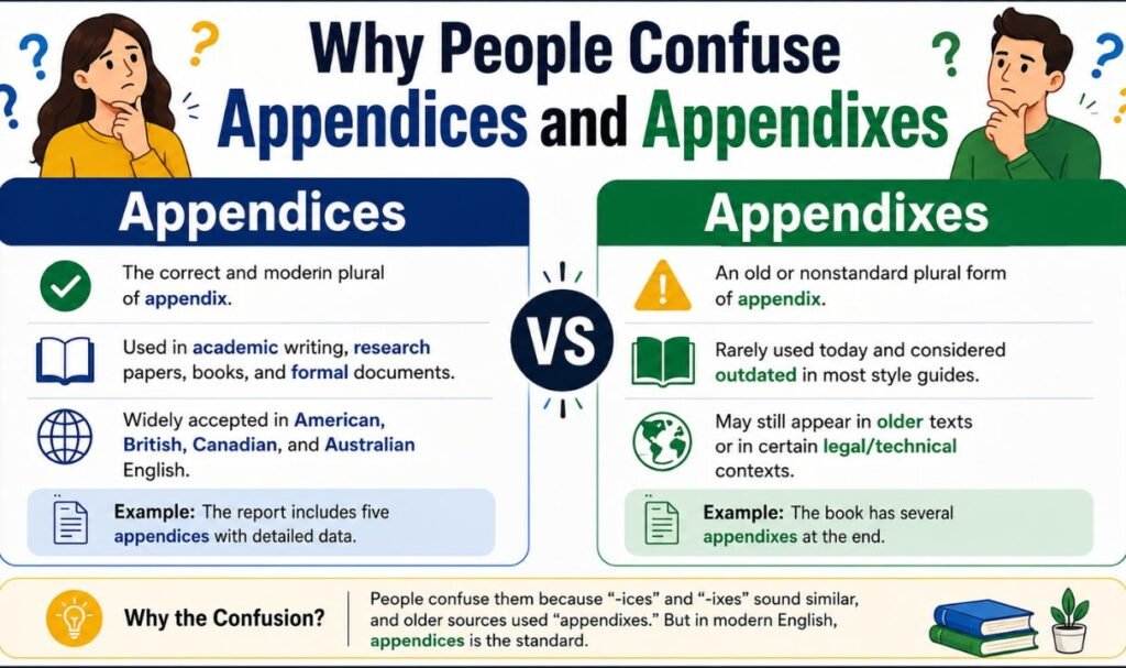 Why People Confuse Appendices and Appendixes