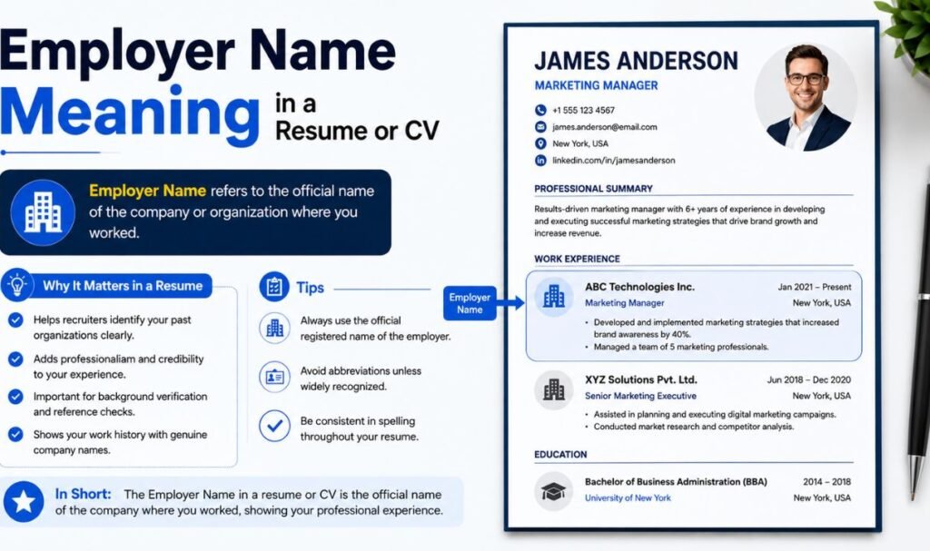 Employer Name Meaning in a Resume or CV