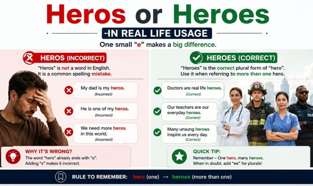 Heros or Heroes in Real Life Usage