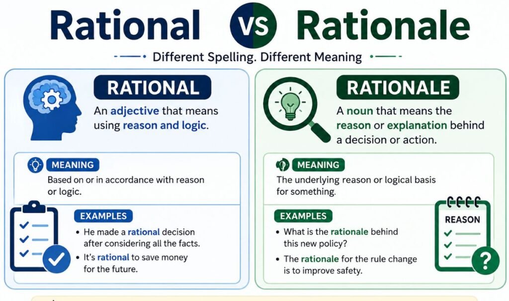 Rational vs Rationale in Extended Examples