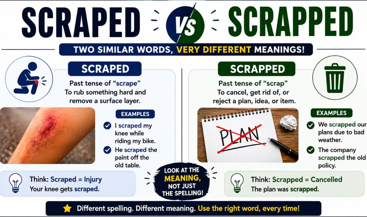 Scraped vs Scrapped