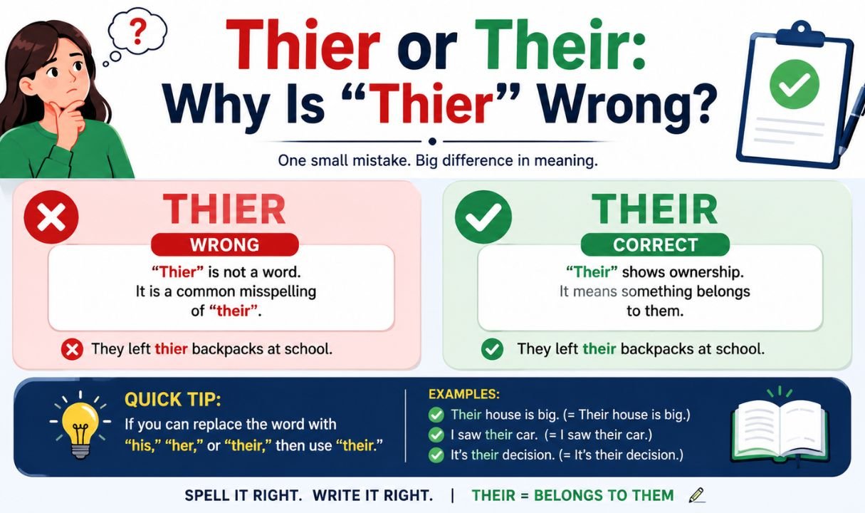 Thier or Their Why Is Thier Wrong