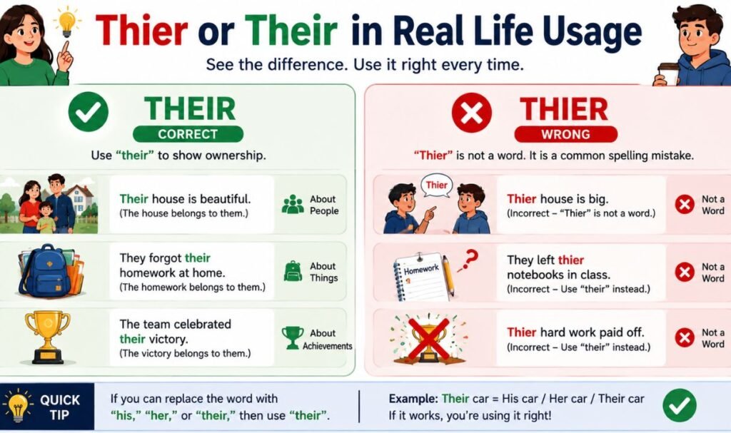 Thier or Their in Real Life Usage