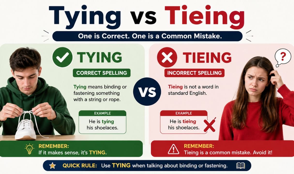 Tying vs Tieing