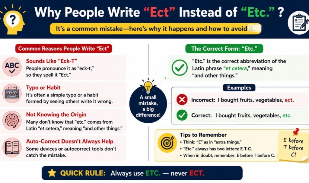 Why People Write "Ect" Instead of "Etc."